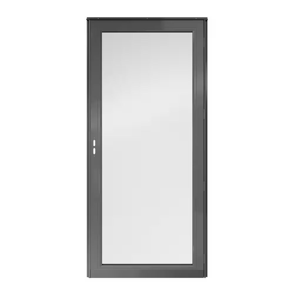 Andersen 4000 Series 36 in. x 80 in. Charcoal Gray Left-Hand Outswing Full View Aluminum Storm Door with Retractable Screen & Lock