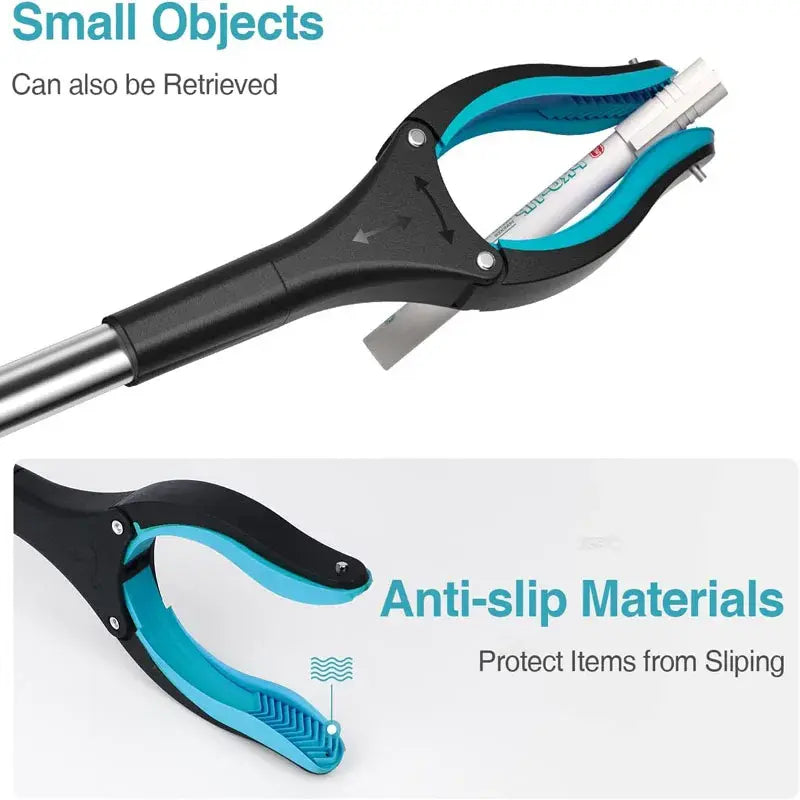 Grabber Tool 32" Trash Picker with Strong Magnetic Tip Deft Claw Reacher Grabber for Elderly 360° Rotating Foldablegripper..