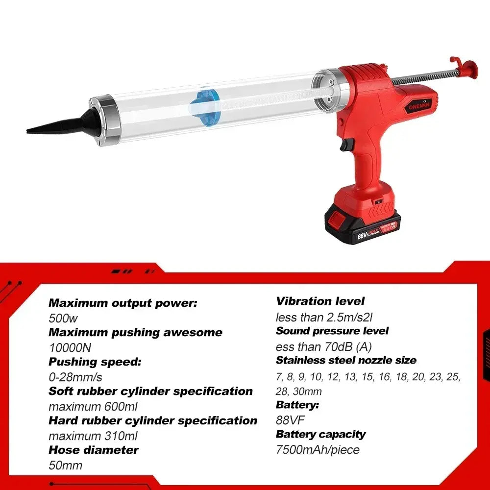 ONEVAN Cordless Electric Glue Gun Multi-function Electric Glass Caulking Gun Adhesive Glue Sealant Tool For Makita 18v Battery..