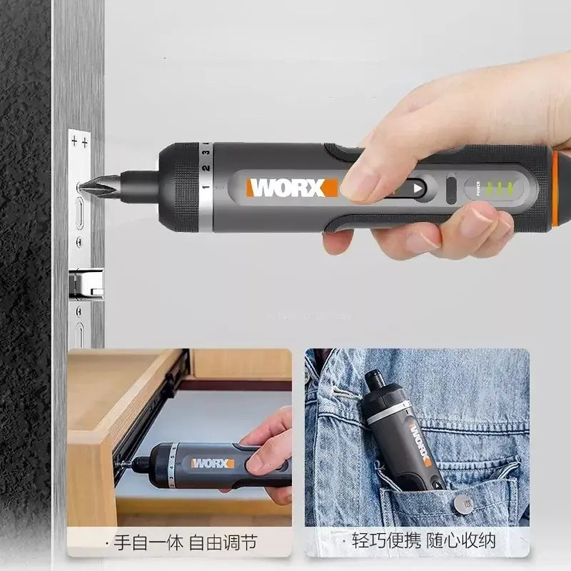WORX WX242 4V Electrical Screwdriver Set Smart Cordless Electric Screwdrivers USB Rechargeable 30 Bit Set Mini Drill Power Tool..