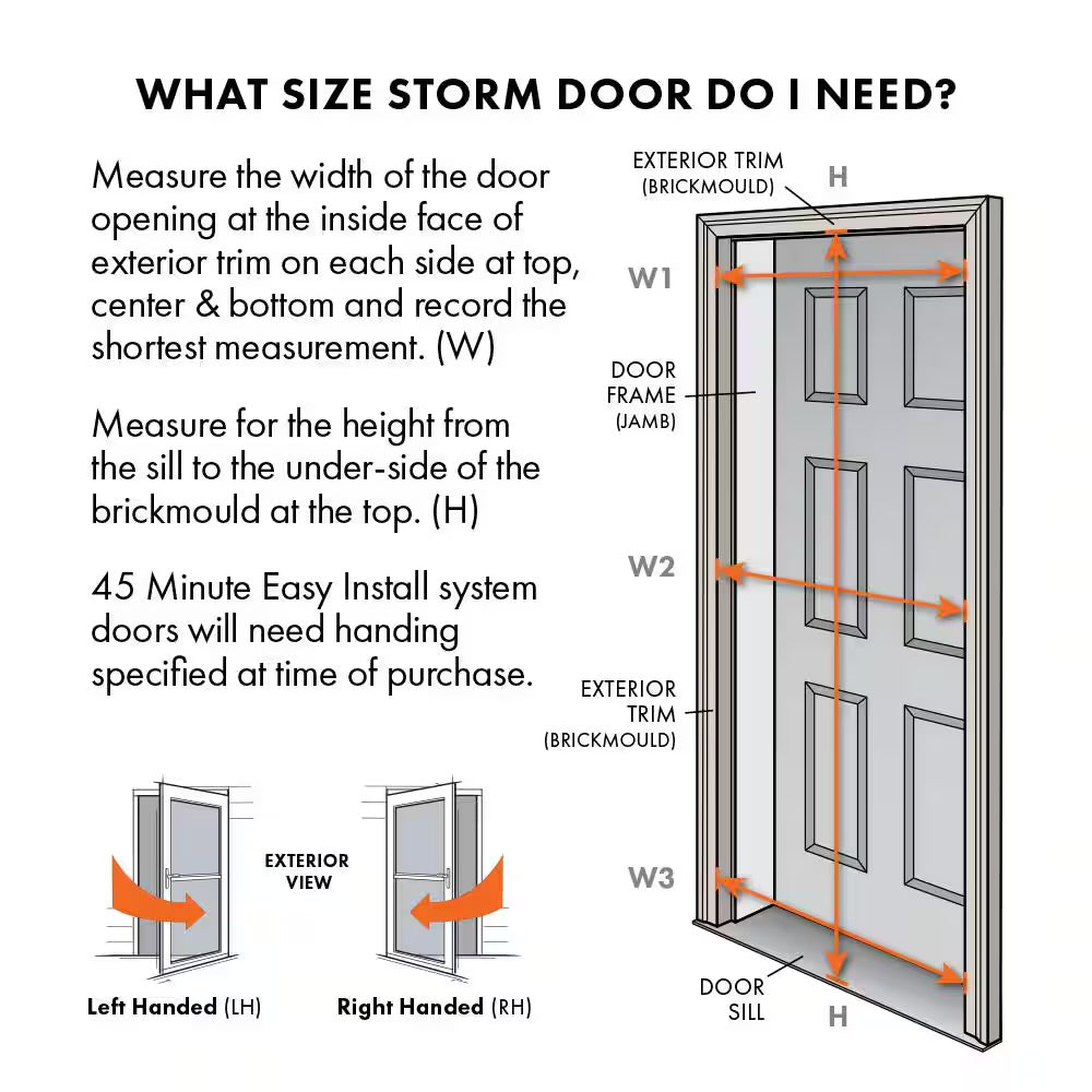 Andersen 4000 Series 36 in. x 80 in. Charcoal Gray Left-Hand Outswing Full View Aluminum Storm Door with Retractable Screen & Lock