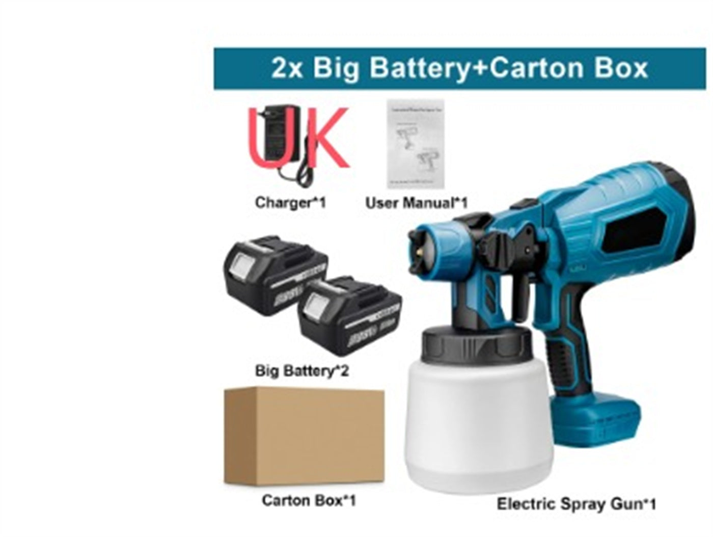 Gun Wireless Paint Sprayer Portable Paint Blue