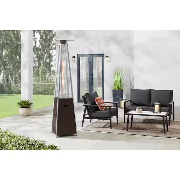 42,000 BTU Pyramid Patio Heater with Quartz Glass Flame β Outdoor Propane Heater
