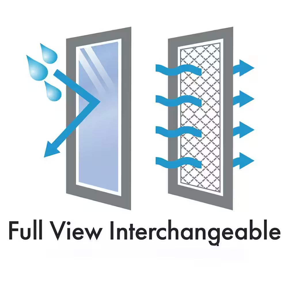 Andersen 4000 Series 36 in. x 80 in. Charcoal Gray Left-Hand Outswing Full View Aluminum Storm Door with Retractable Screen & Lock