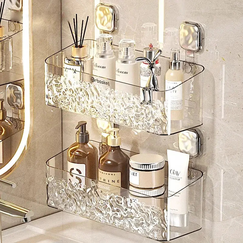Light Luxury Shampoo Holder Bathroom Shelf Glacial Streak Shower Caddy Storage Rack for Bathroom Storage Shelfs..