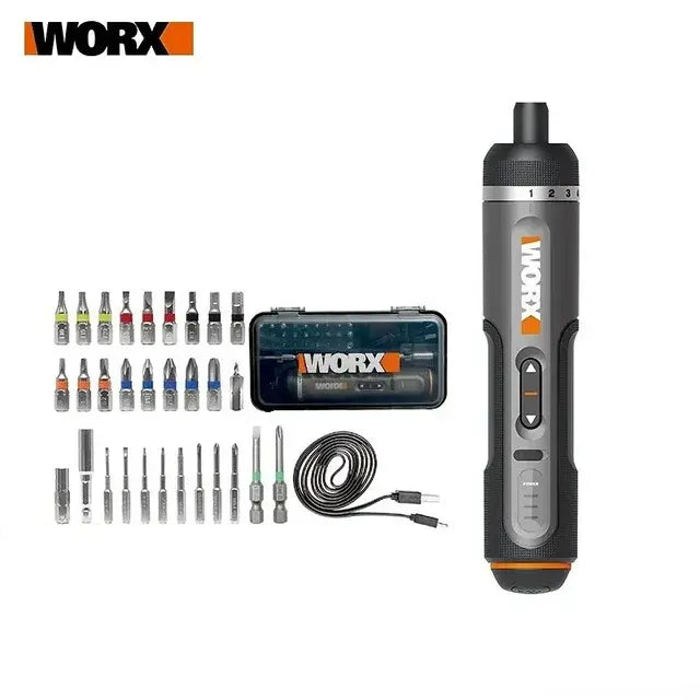 WORX WX242 4V Electrical Screwdriver Set Smart Cordless Electric Screwdrivers USB Rechargeable 30 Bit Set Mini Drill Power Tool..