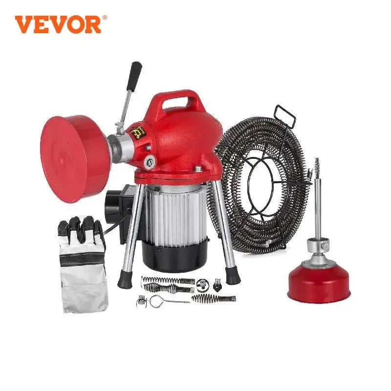 VEVOR Automatic Dredge Machine Pipe Drain Cleaning 250/400/500W Tube Cleaner Blockage Unblocker Toilet Sewer Dredge Machine..