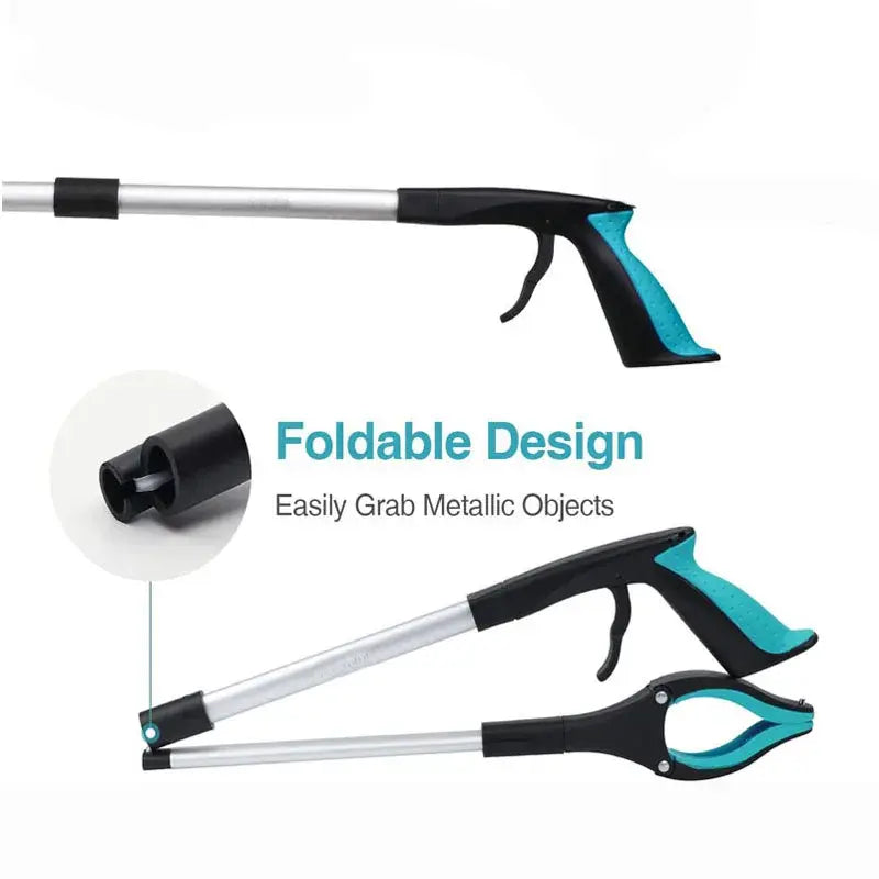 Grabber Tool 32" Trash Picker with Strong Magnetic Tip Deft Claw Reacher Grabber for Elderly 360° Rotating Foldablegripper..
