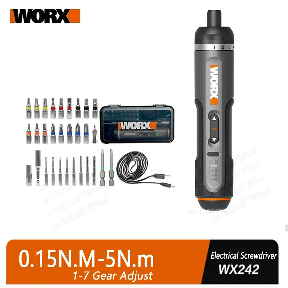 WORX WX242 4V Electrical Screwdriver Set Smart Cordless Electric Screwdrivers USB Rechargeable 30 Bit Set Mini Drill Power Tool..