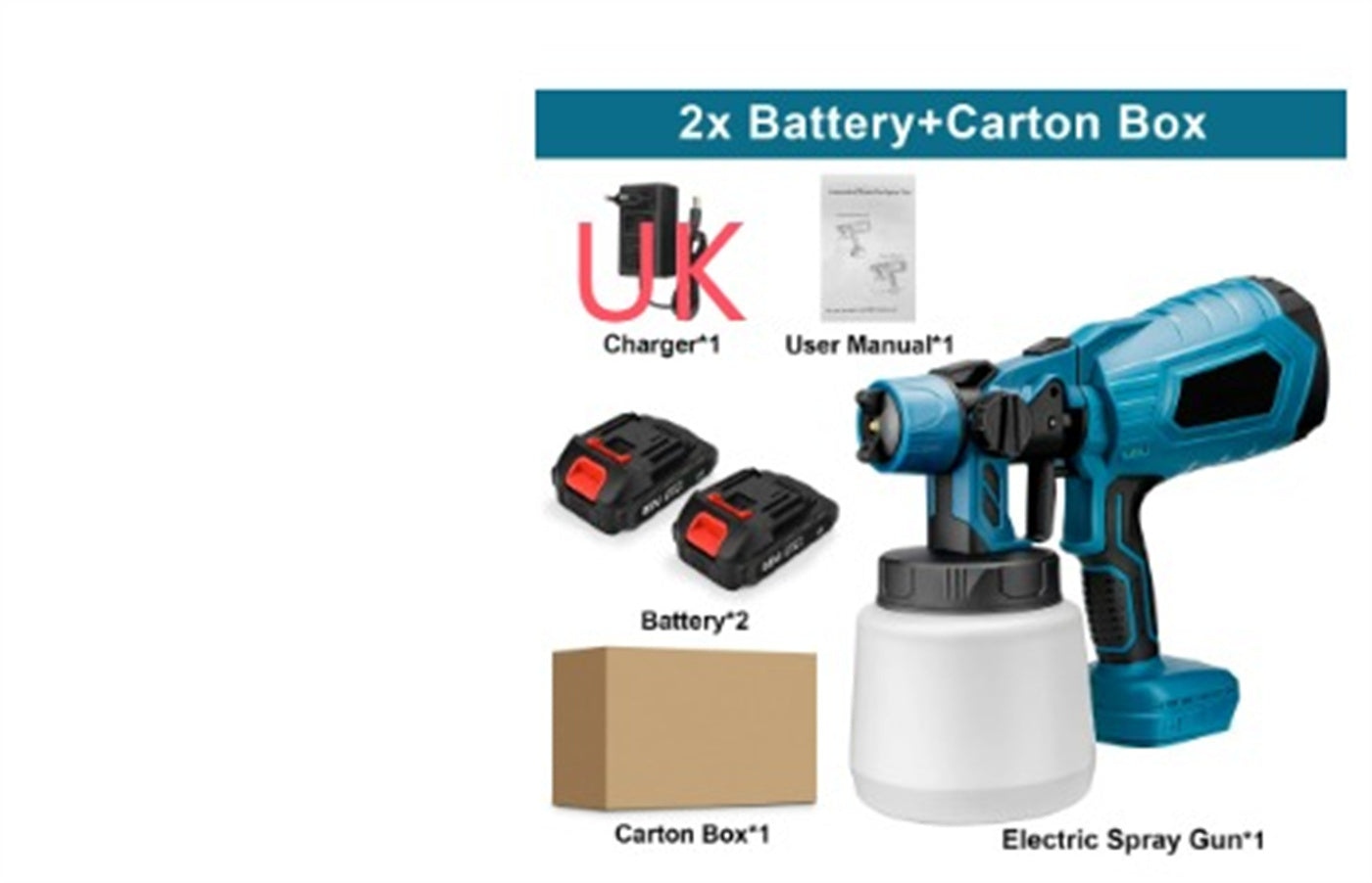 Gun Wireless Paint Sprayer Portable Paint Blue