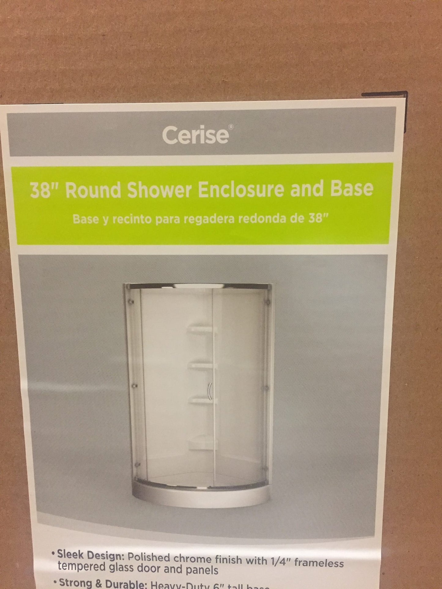ASB, Cerise 38 in. x 78 in. Shower Enclosure in Chrome with Clear Glass and Base in White, model : 422031