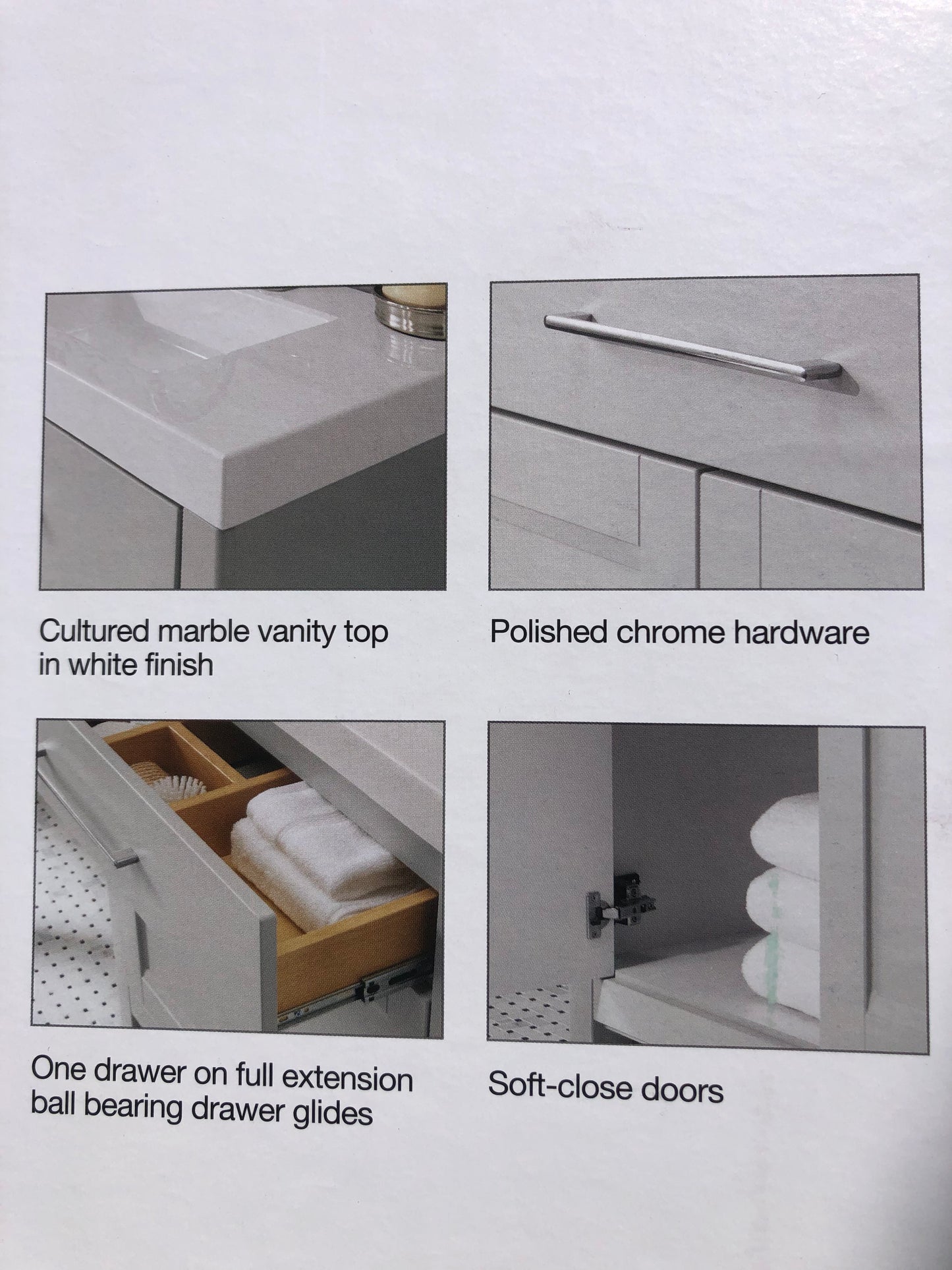 Greenview 36.50 in. W x 18.75 in. D x 36.27 in. H Single Sink Bath Vanity in Pearl Gray with Marble Top and Mirror.