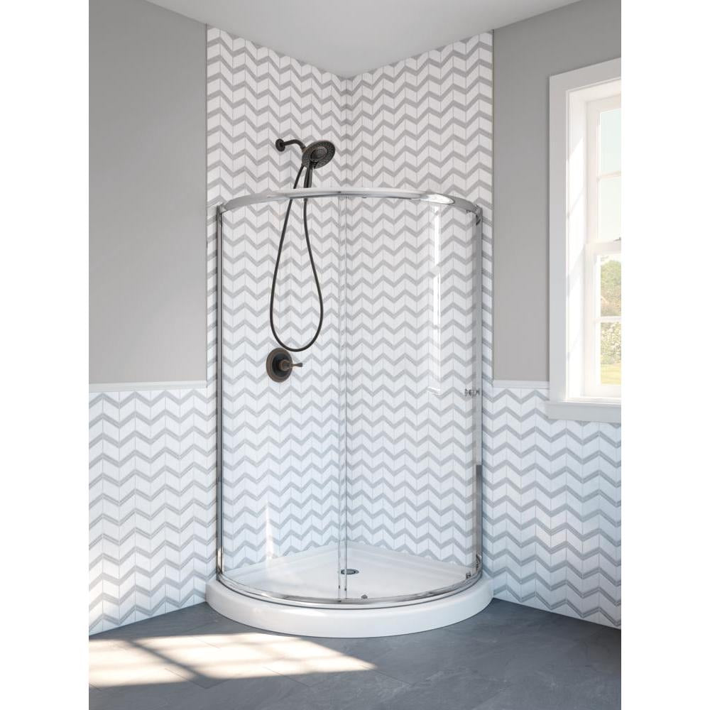 38 in Round Glass Shower with Base.