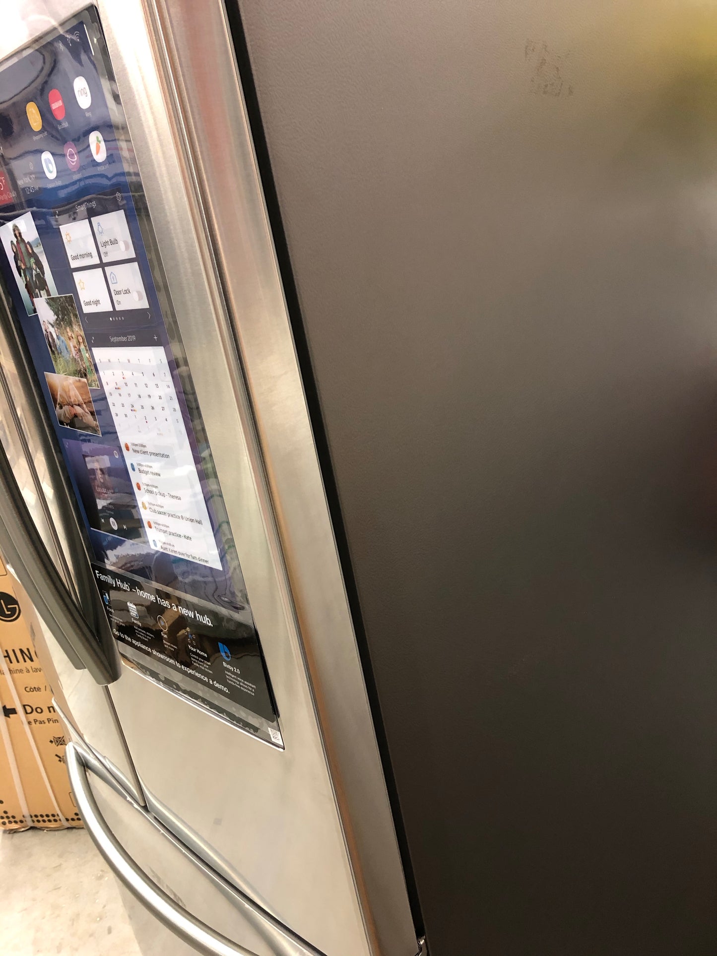Samsung 24.2 cu. ft. Family Hub French Door Smart Refrigerator in Stainless Steel.