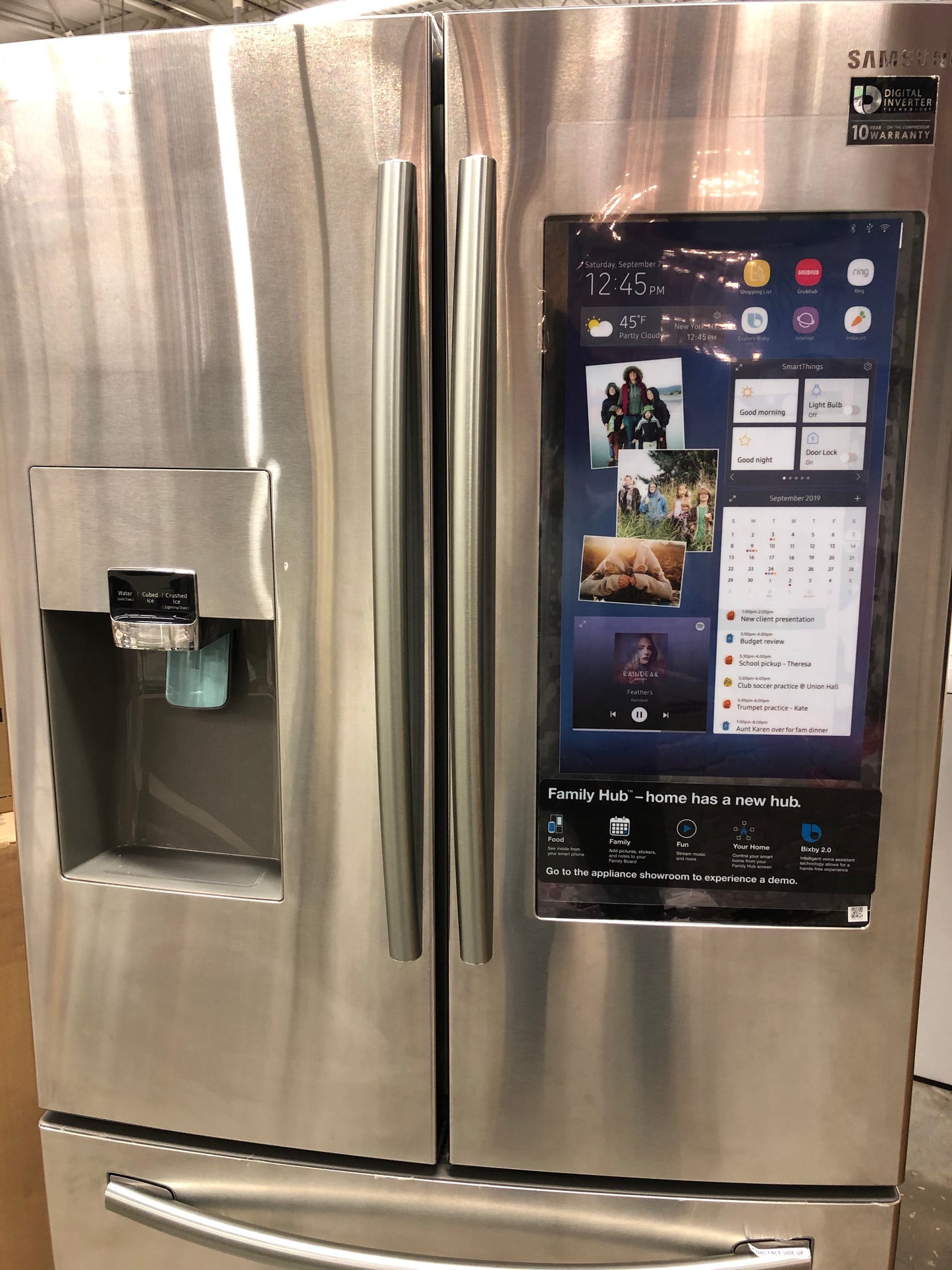 Samsung 24.2 cu. ft. Family Hub French Door Smart Refrigerator in Stainless Steel.