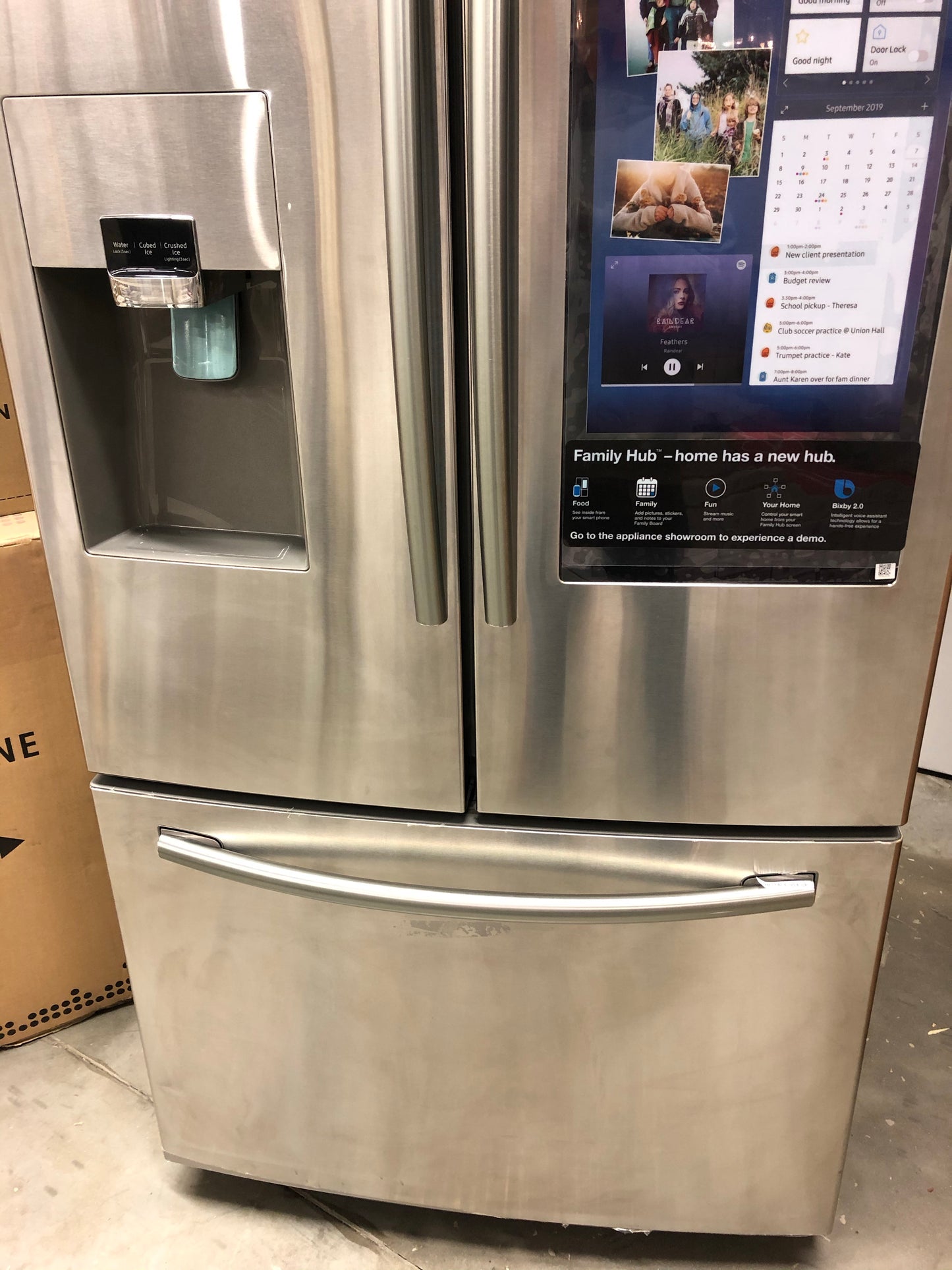 Samsung 24.2 cu. ft. Family Hub French Door Smart Refrigerator in Stainless Steel.