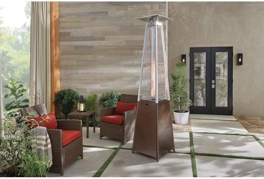 42,000 BTU Pyramid Patio Heater with Quartz Glass Flame – Outdoor Propane Heater