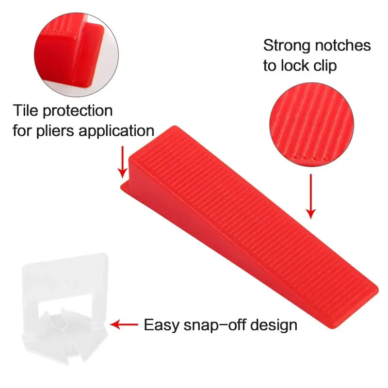 100Pcs/Pack Reusable Tile Leveling System Spacers Positioning Clips Wedge for Wall Floor Ceramic Gap Fixing Construction Tools..