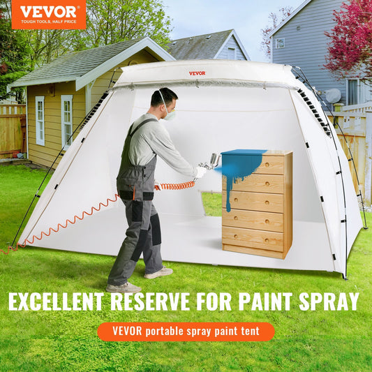 VEVOR Portable Paint Booth, Larger Spray Paint Tent With Built-in Floor & Mesh Screen, Painting Tent Station For Furniture DIY Hobby Tool, 10x7x6ft Spray Paint Shelter