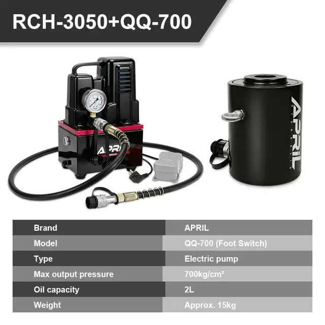 30T Hollow Plunger Hydraulic Cylinder RCH-3050 Single Acting Ram Cylinder 50mm Heavy Duty Lifting Tool..