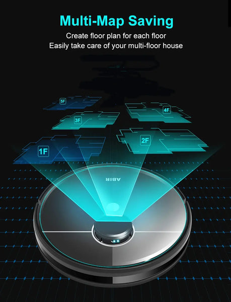 ABIR R30 Robot Vacuum Cleaner, Auto-Empty Station, Laser Lidar, 6500PA Suction,Multi-Floor Maping, Smart Home Wet Dry Appliance