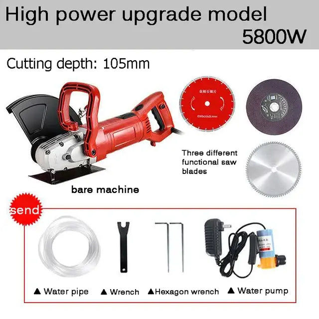 220V 7200W Machine Concrete Cutting Machine + Diamond Saw Blade Multi-function Wall Slotting Machine Electric Slotting