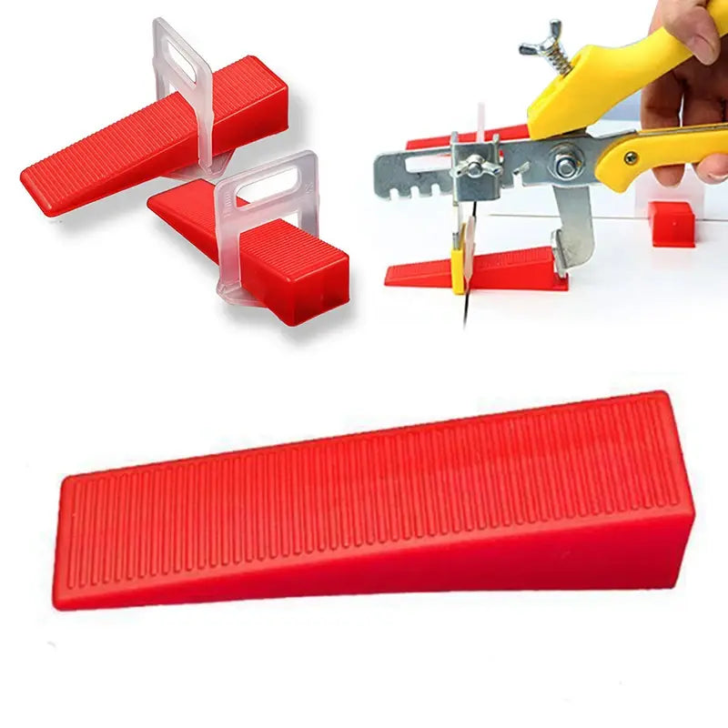 100Pcs/Pack Reusable Tile Leveling System Spacers Positioning Clips Wedge for Wall Floor Ceramic Gap Fixing Construction Tools..