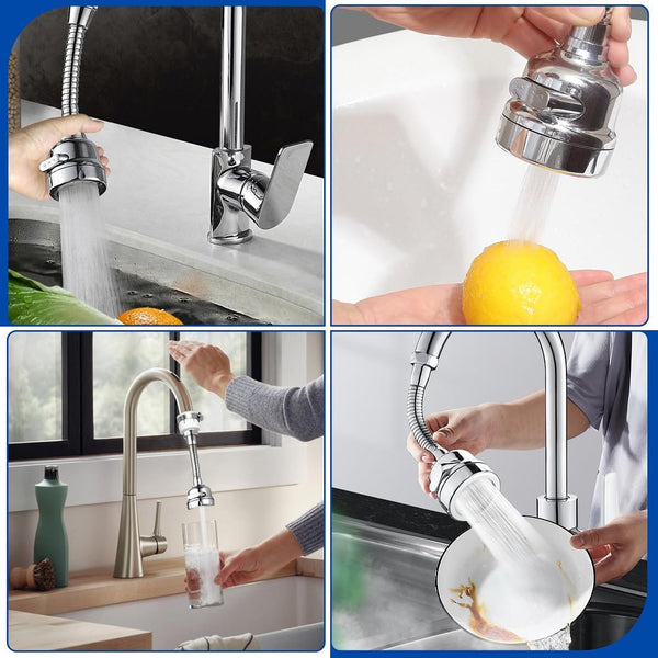 Kitchen Faucet Sprayer Attachment 360° Rotatable Anti-Splash Water Saving Tap Kitchen Faucet Head Faucet Extender with Universal Adapter Set Kitchen Sink Accessories Tools