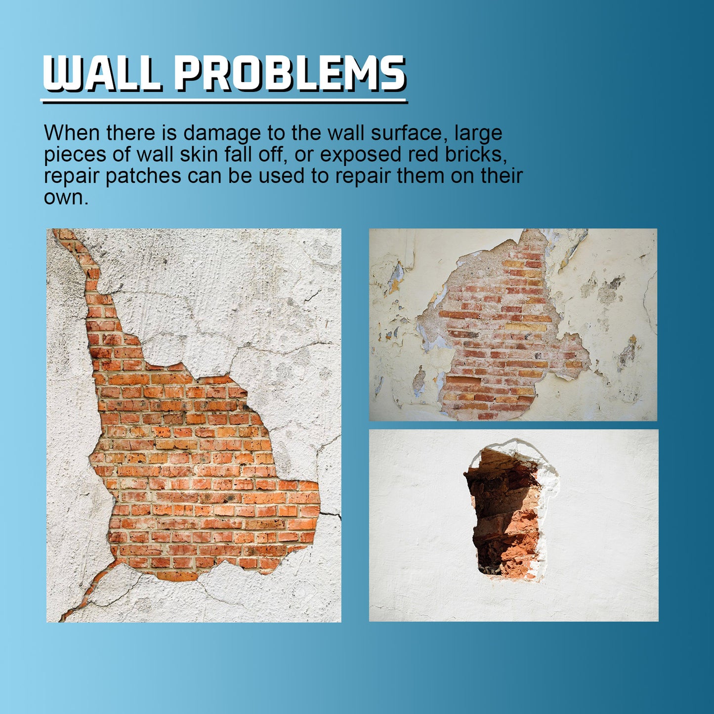 Jaysuing Wall Leak Fill Repair Plaster Set Home Wall Repair Cover Stain Reconditioning Paint