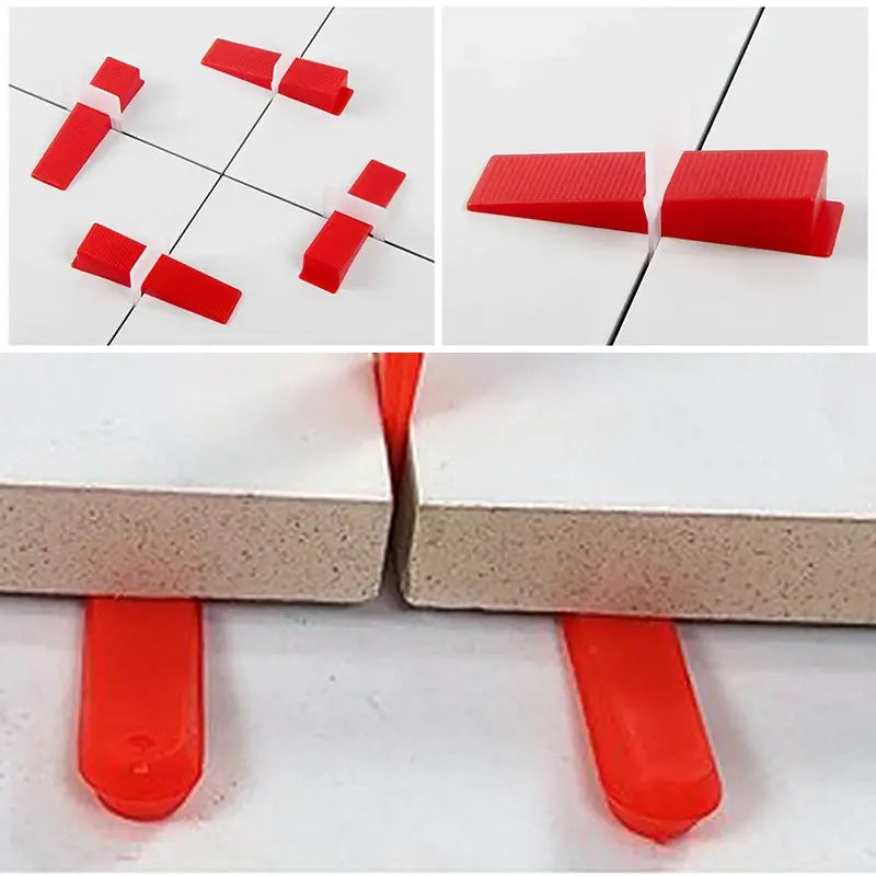 100Pcs/Pack Reusable Tile Leveling System Spacers Positioning Clips Wedge for Wall Floor Ceramic Gap Fixing Construction Tools..