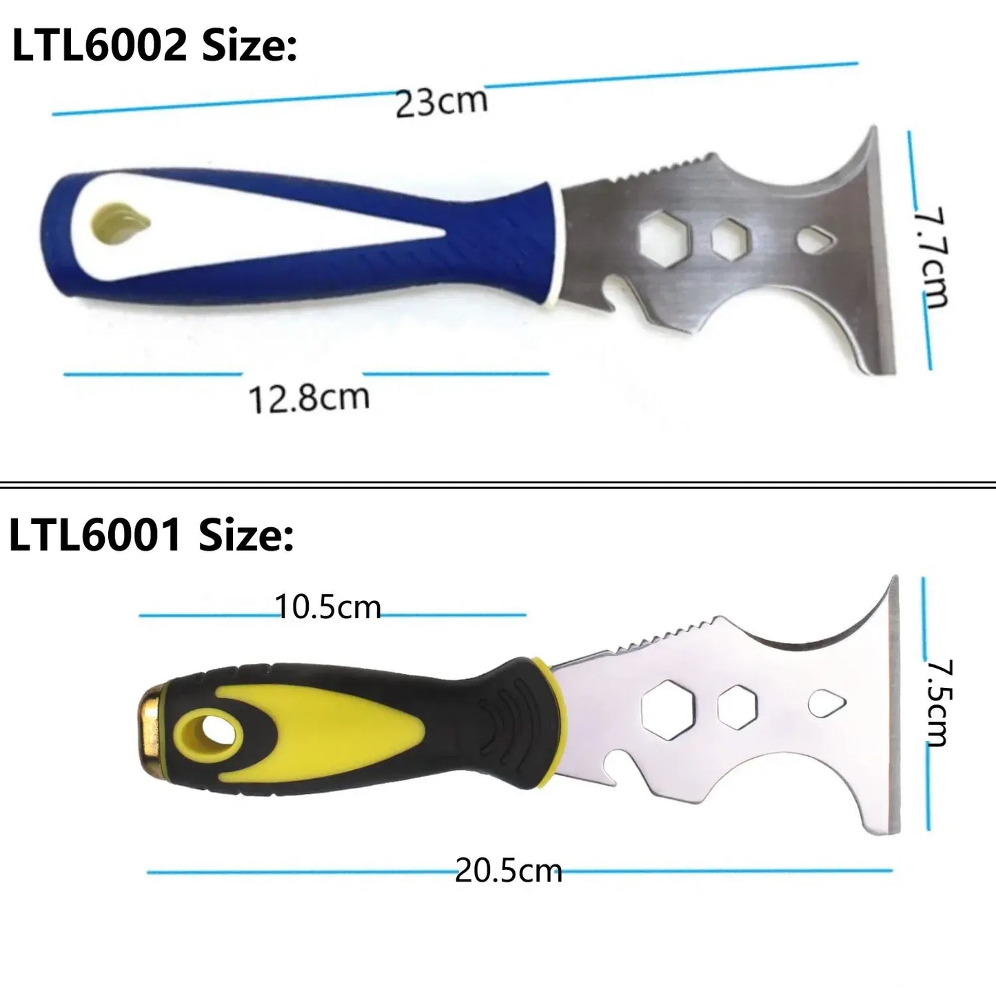 LiTuiLi 15 in 1 Multi Use Putty Knife Stainless Steel Paint Scraper Removal Construction Tool for Wallpaper Can Opener Home DIY..