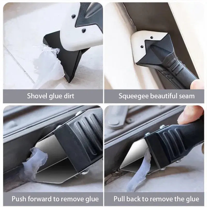 5In1 Silicone Scraper Caulk Tools Glass Glue Angle Scraper Stainless Steelhead Finisher Sealant Scraper Remove Scraper Grout Kit..