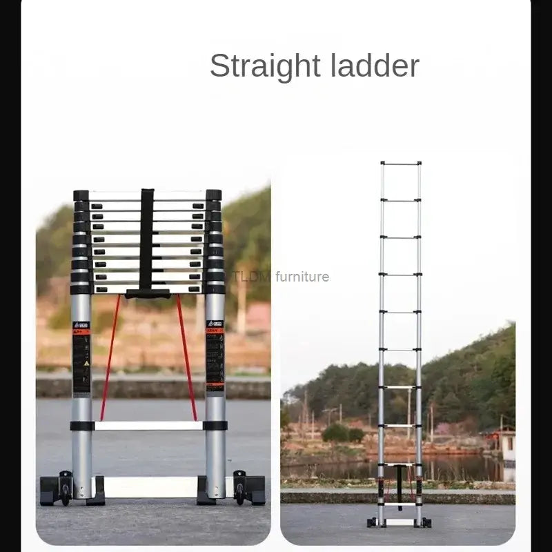 Modern Aluminum Alloy Step Ladders for Home Telescopic Folding Ladder Light Luxury Kitchen Multifunctional Engineering Staircase..