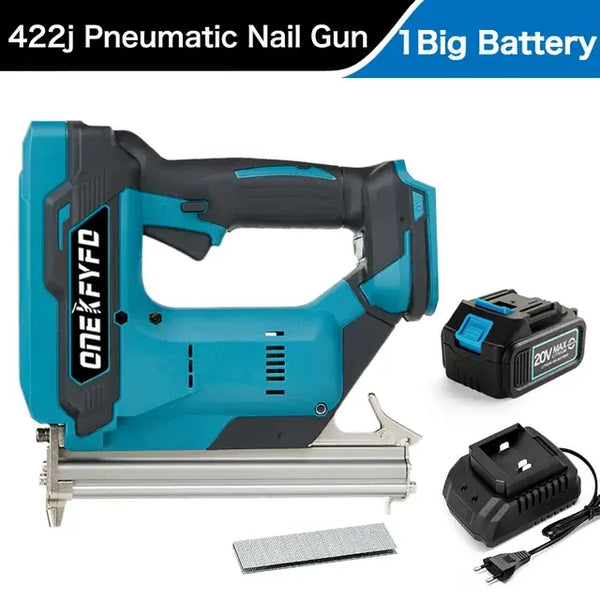 Straight U Staples Brushless Nail Gun Battery Powered Wireless Cordless Electric Stapler for Makita 18V Battery Woodworking..