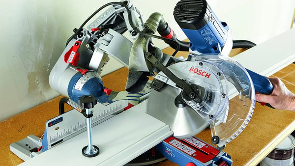 Compact Miter Saw - 15 Amp Corded 10 in. Dual-Bevel Sliding Glide Miter Saw with 60-Tooth Carbide Saw Blade, Blue..