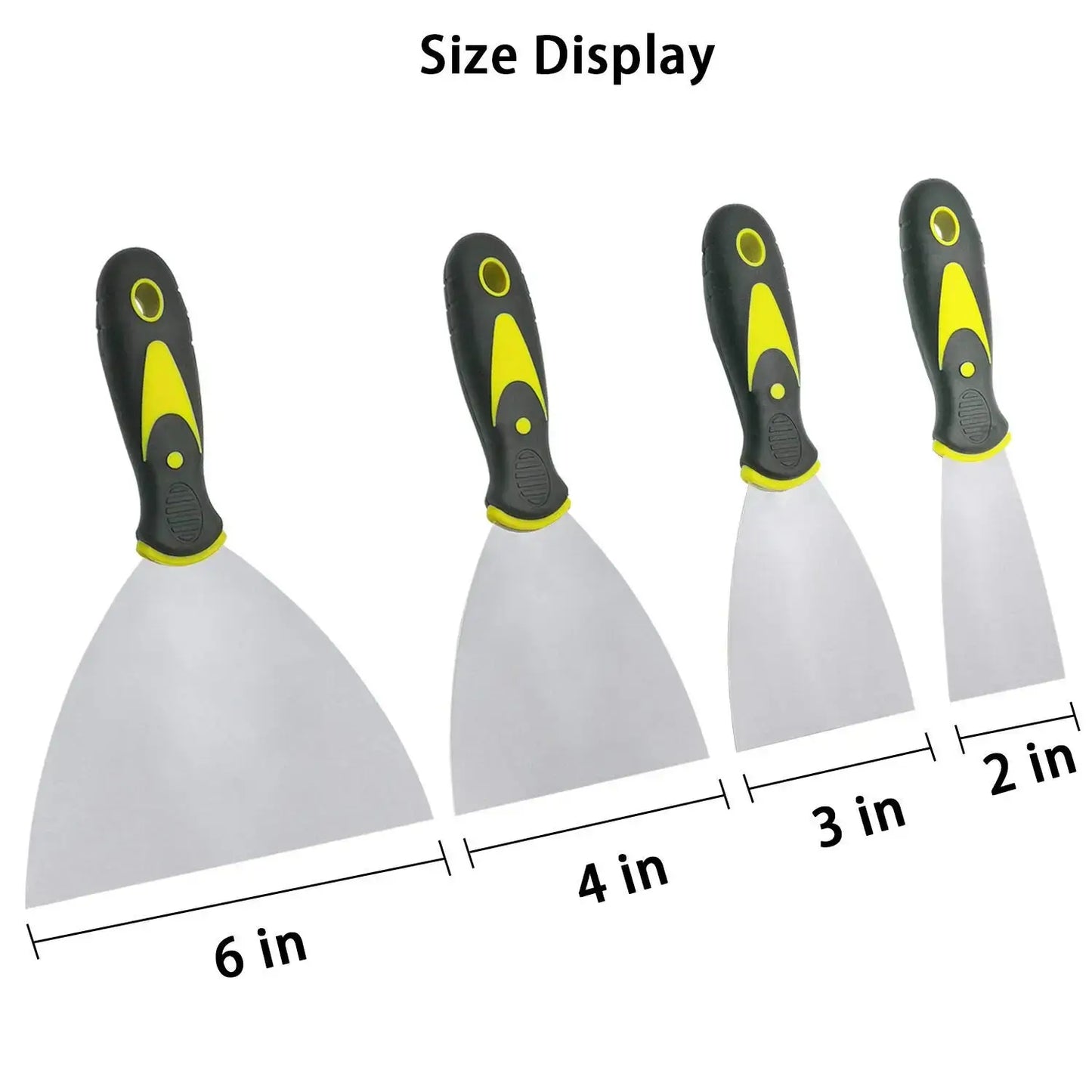 Putty Knives Set 4 PCS  Metal Scrapers Scrapers for Drywall Putty Decals Wallpaper Baking Patching and Painting..