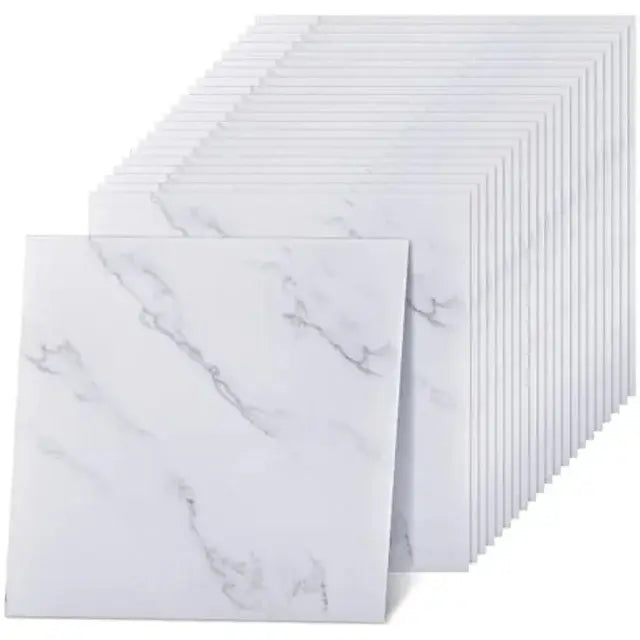 100 Pcs Self Adhesive Peel and Stick Floor Tile 12 x 12 Inch Waterproof Vinyl Flooring Tile Floor Sticker Tiles (Marble Style)..