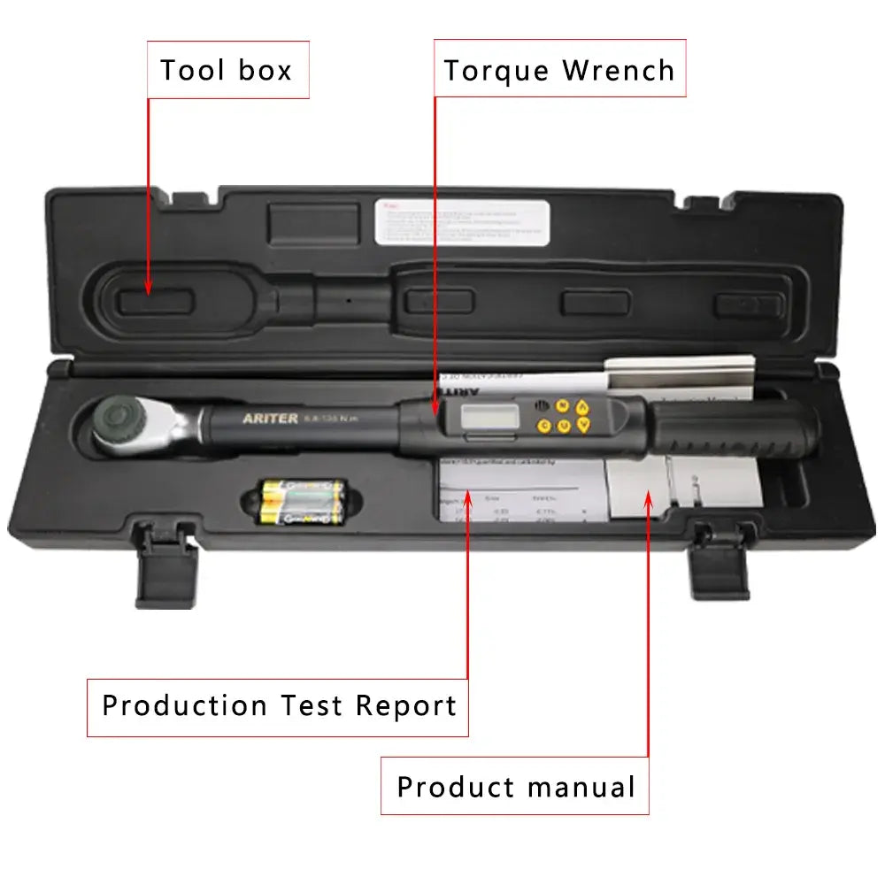 ARITER 3/8" 1/2" Digital Torque Wrench Professional Adjustable High Accuracy Data Save Bike Car Bicycle Repair Torque Tool Key..