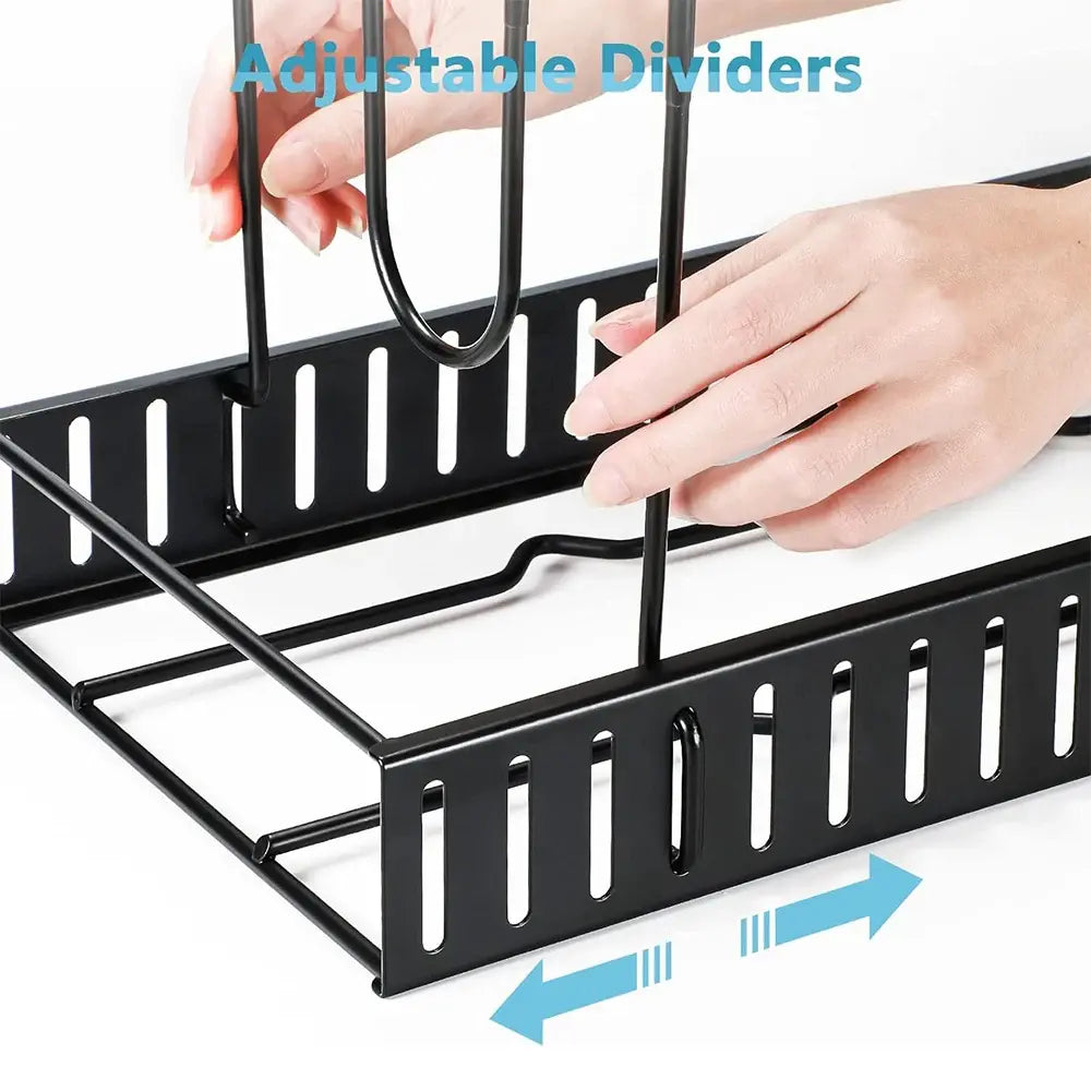 8 Tiers Pan Pot Organizer Rack 3 DIY Methods Adjustable Cabinet Pantry Pots Lids Storage Rack Kitchen Organization..