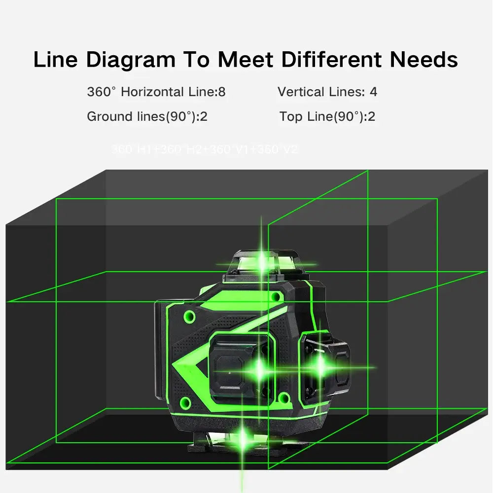 16 Lines 4D Laser Level Green Line Self-Leveling 360 Horizontal And Vertical Super Powerful Laser Level Green Beam Laser Level..