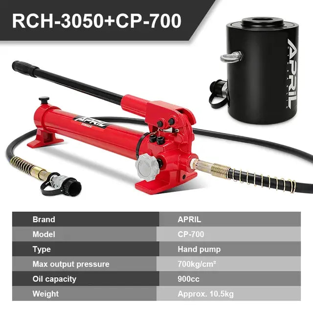 30T Hollow Plunger Hydraulic Cylinder RCH-3050 Single Acting Ram Cylinder 50mm Heavy Duty Lifting Tool..