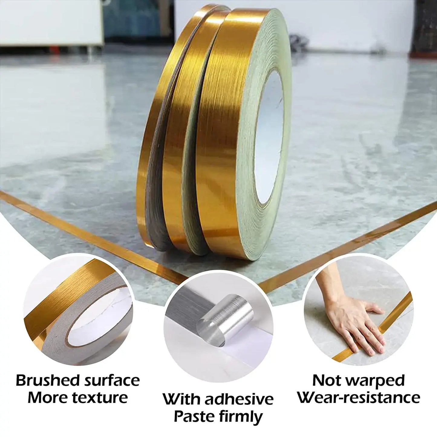 50M Tile Stickers Tape Self-Adhesive Floor Seam Sticker Waterproof Wall Gap Sealing Strip Wall Tile Floor Tape Sticker Home Deco..