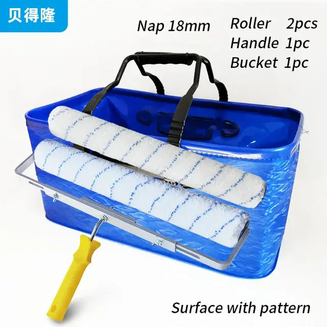 4PCS/set 18inch Paint Bucket kit Paint Roller  Paint Tray kit for Wall Decoration Wave pattern Surface clean Handbag Foldable..