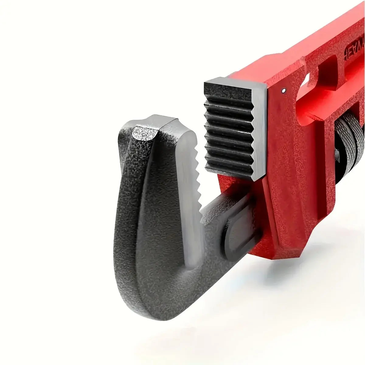 12inch / 8inch Heavy Duty Straight Pipe Wrench, Adjustable Aluminum Plumber Wrench with Floating Hook Jaw and I-Beam Handle, Red..