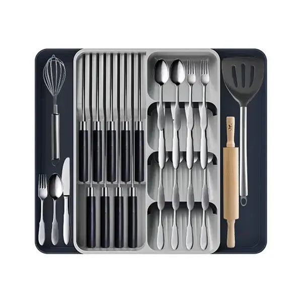 Expandable Silverware Organizer for Drawer with Knife Holder Kitchen Utensil Knife Drawer Organizer Cutlery Organizer in Drawer..