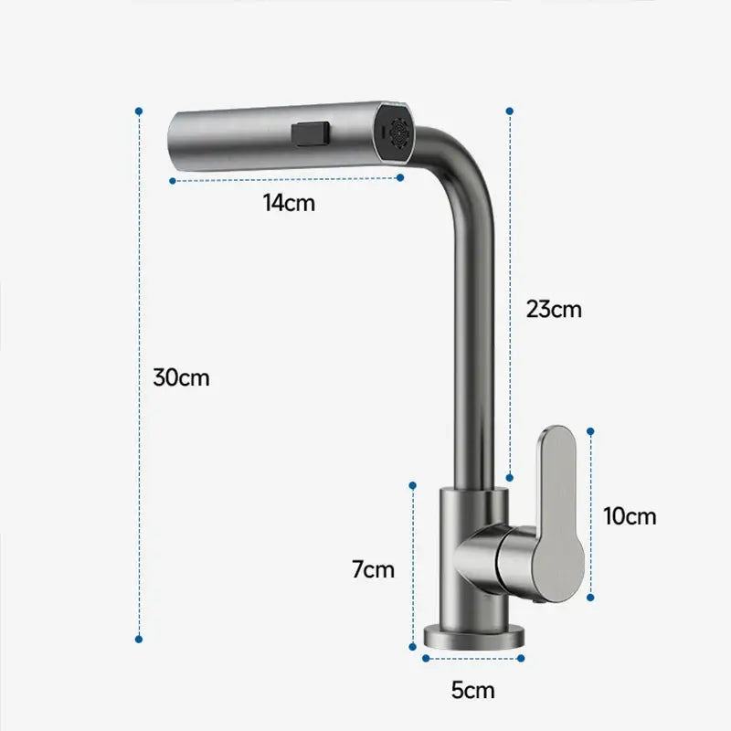 Gray Kitchen Faucets Pull Out Rotation Waterfall Stream Sprayer Head Hot -Cold Water Faucet Wash Basin Rotation Water Tap..