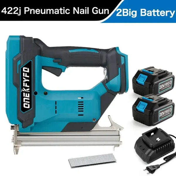 Straight U Staples Brushless Nail Gun Battery Powered Wireless Cordless Electric Stapler for Makita 18V Battery Woodworking..