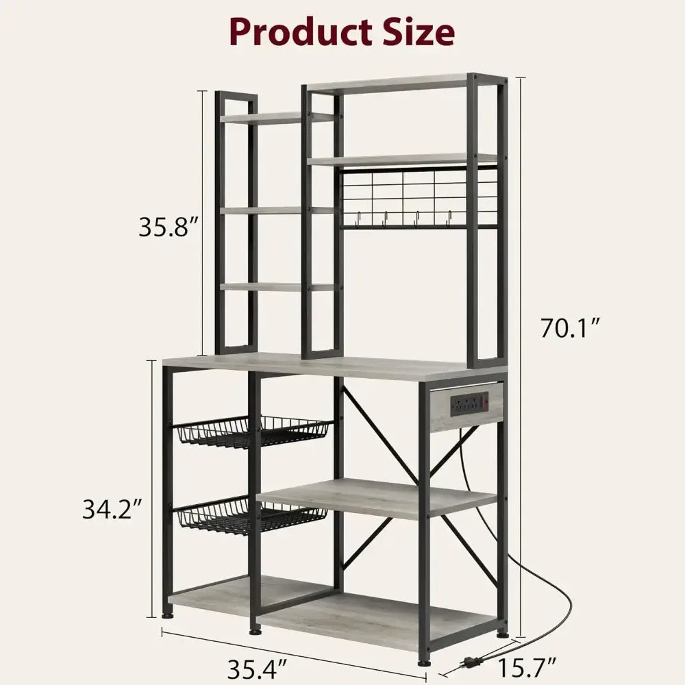 Pots Organizer Kitchen Furniture Microwave Stand With 2 Wire Drawer 7-Tier With Large Storage for Spice Home Freight free..