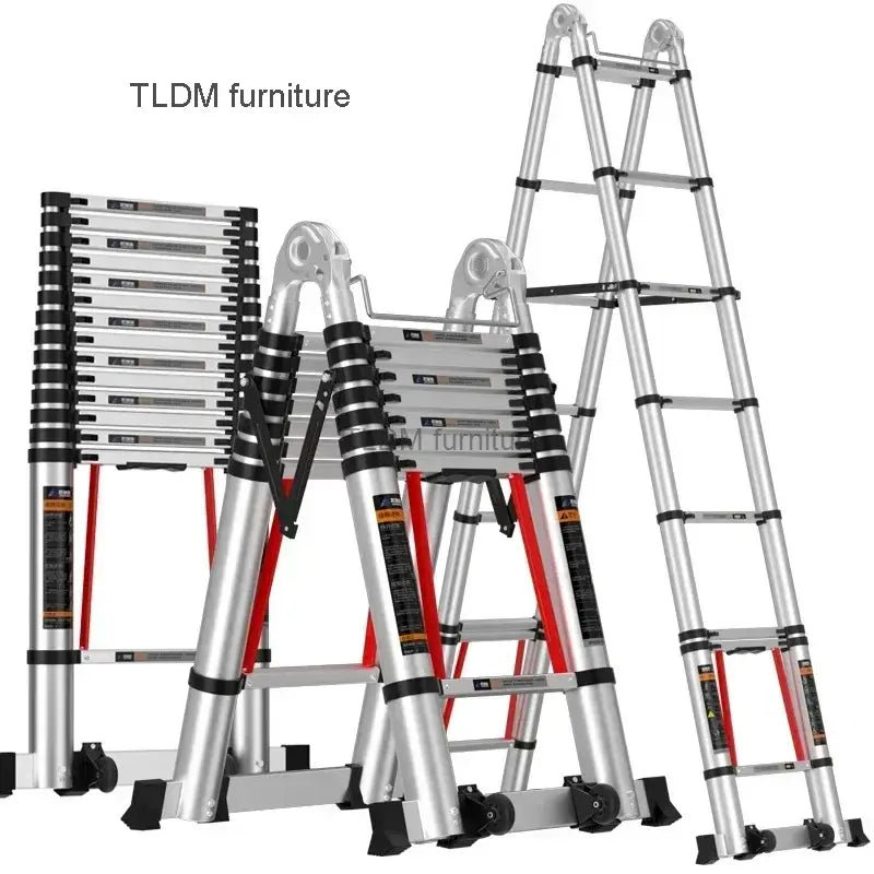 Modern Aluminum Alloy Step Ladders for Home Telescopic Folding Ladder Light Luxury Kitchen Multifunctional Engineering Staircase..