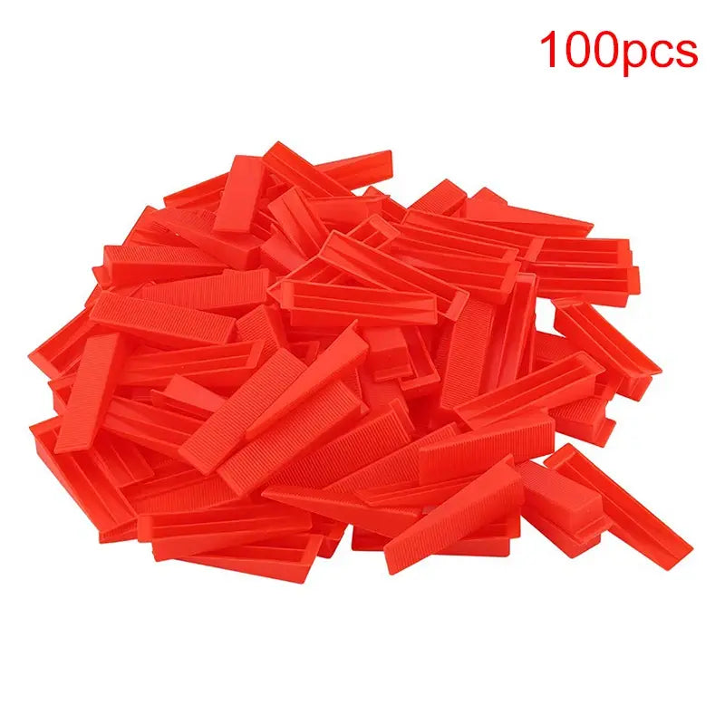 100Pcs/Pack Reusable Tile Leveling System Spacers Positioning Clips Wedge for Wall Floor Ceramic Gap Fixing Construction Tools..